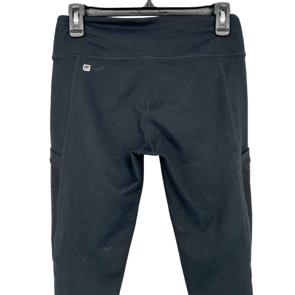 Fabletics Black Cropped Pocket Leggings Mesh Inset Size Small - Picture 8 of 10